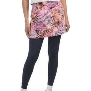 Tommy Bahama Everyday Active Tropical Leaves Golf Tennis Skort With Leggings New